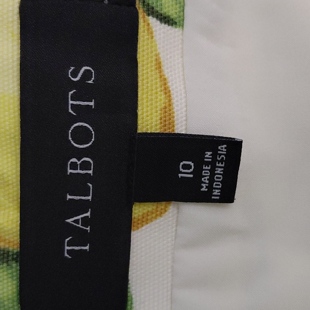 TALBOTS womens Lemon Print A Line Skirt Cute Fun Summer Spring Size 10 - Picture 4 of 5